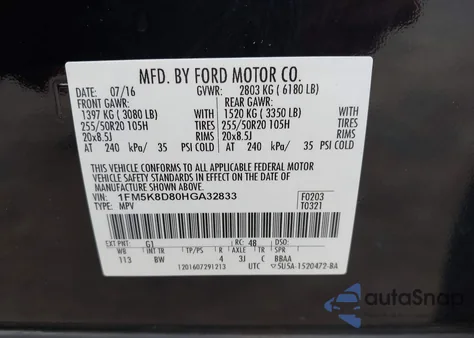 2017 Ford Explorer Xlt z USA, uszkodzony, nr VIN 1FM5K8D80HGA32833